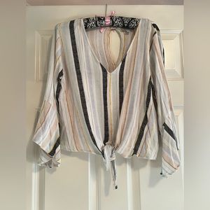 Blouse with bell sleeves